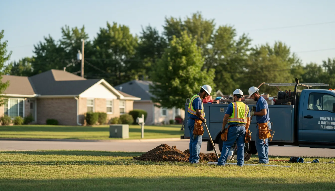 Residential water line and bathroom plumbing service in Weston, MO